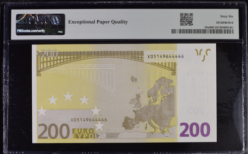 2002 200 euro banknote PMG GEM UNC 66 (3)