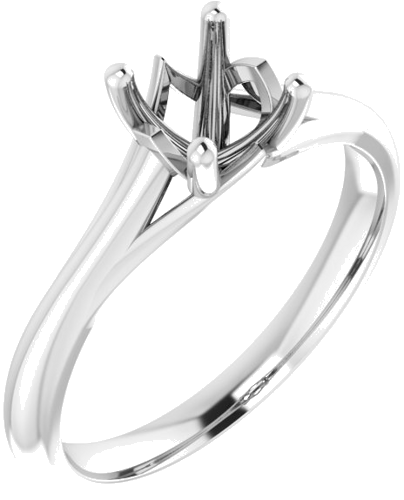 Sužadėtuvių Žiedas „Solitaire“ 585 Baltojo Aukso Round 6mm (1)