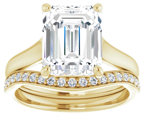 14K Yellow 10x8 mm Emerald Solitaire Engagement Ring Mounting (8)