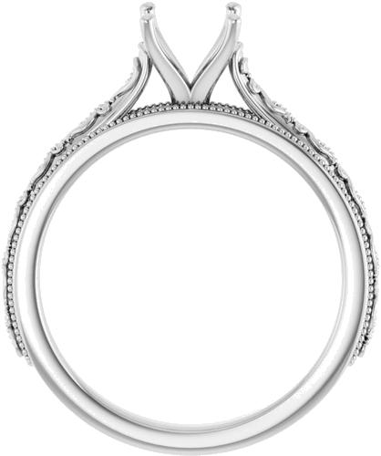 14K White  6.5 mm Round Solitaire Engagement Ring Mounting (2)