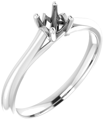 Sužadėtuvių Žiedas „Solitaire“ 585 Baltojo Aukso Round 4.4mm (1)