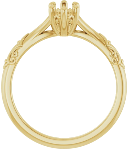 14K Yellow 8x4 mm Marquise Solitaire Engagement Ring Mounting (2)