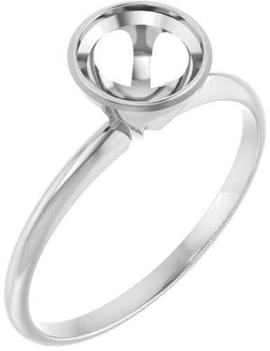 14K White 6.5 mm Round Solitaire Engagement Ring Mounting (1)