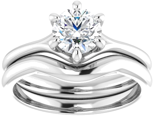 14K White 6 mm Round Engagement Ring Mounting (8)