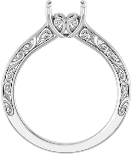 Sužadėtuvių Žiedas „Solitaire“ 585 Baltojo Aukso Cushion 7mm (2)