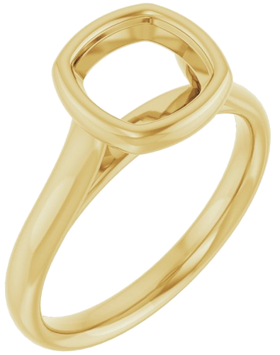 Sužadėtuvių Žiedas „Bezel-Set Solitaire“ 585 Geltonojo Aukso Cushion 7mm (1)