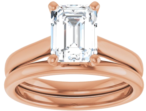 Sužadėtuvių Žiedas „Solitaire“ 585 Rožinis Aukso Emerald 8mm x 6mm (8)