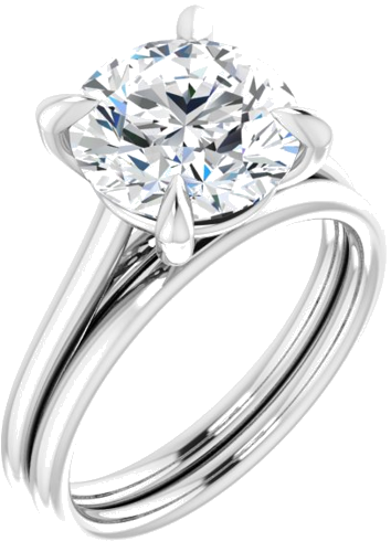 14K White  9.4 mm Round Solitaire Engagement Ring Mounting (6)