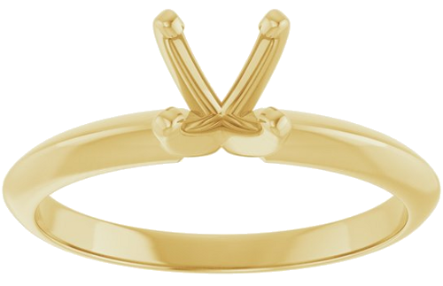 14K Yellow 5.7-6.0 mm Round 4-Prong Light Solitaire Ring Mounting (3)