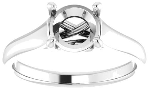 14K White 7 mm Round Solitaire Engagement Ring Mounting (3)