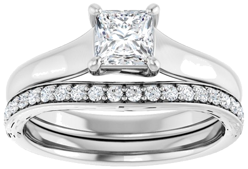 14K White 4.5 mm Square Solitaire Engagement Ring Mounting (8)