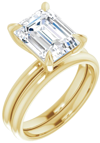 Sužadėtuvių Žiedas „Solitaire“ 750 Geltonojo Aukso Emerald 10mm x 8mm (6)