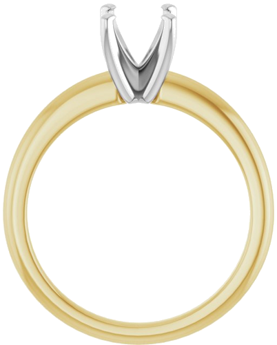 10K Yellow   White  8x6 mm Oval Solitaire Engagement Ring Mounting (2)