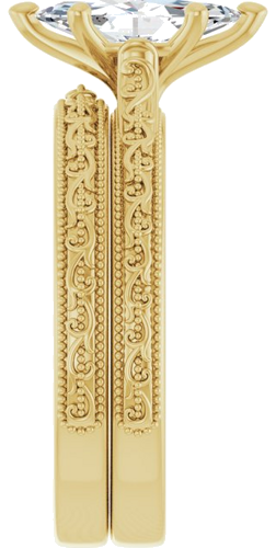 Sužadėtuvių Žiedas „Solitaire“ 585 Geltonojo Aukso Marquise 10mm x 5mm (9)