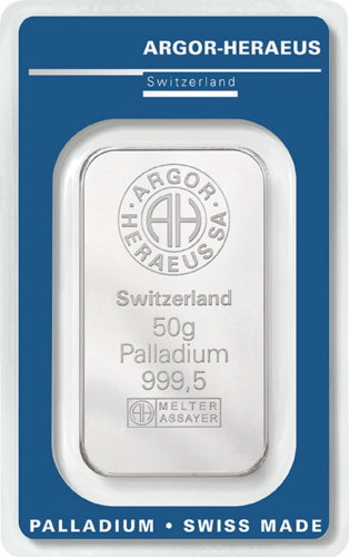 50 g Palladium Bar .995 Argor-Heraeus Switzerland (1)