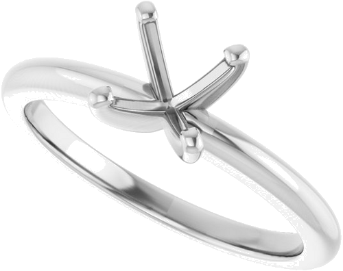 Platinum  6.5 mm Round Solitaire Engagement Ring Mounting (5)