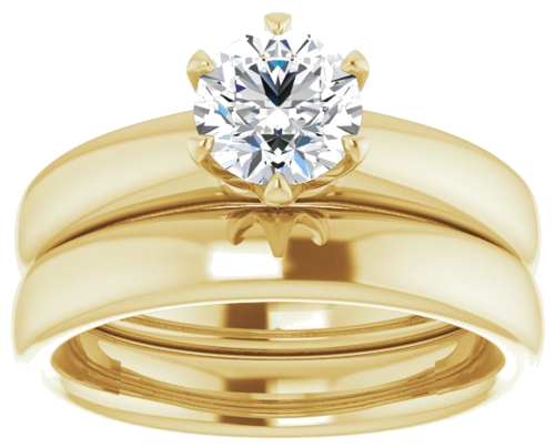 Sužadėtuvių Žiedas „Solitaire“ 585 Geltonojo Aukso Round 6mm (8)