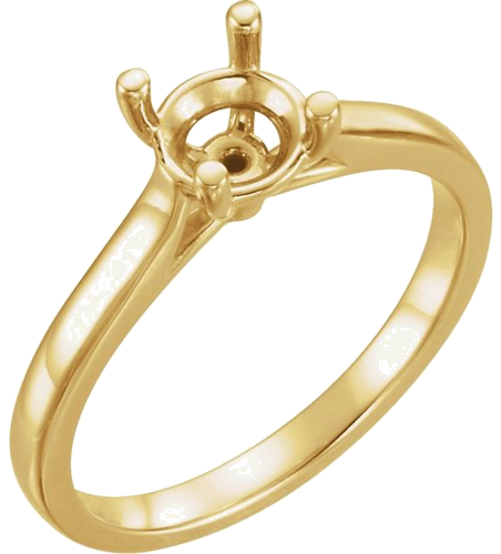 Sužadėtuvių Žiedas „Solitaire“ 585 Geltonojo Aukso Round 5.8mm (1)