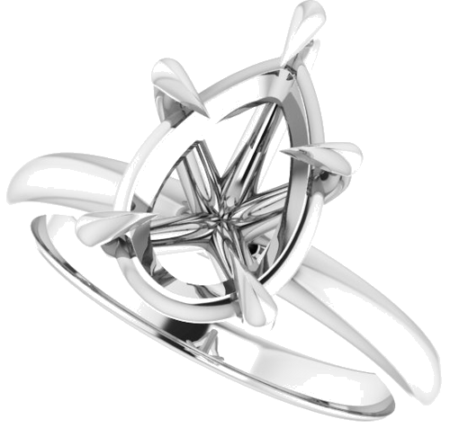 Sužadėtuvių Žiedas „Solitaire“ 585 Baltojo Aukso Pear Shape 12mm x 8mm (5)