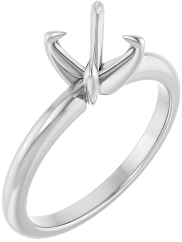 14K White 6.5 mm Round Solitaire Engagement Ring Mounting (1)