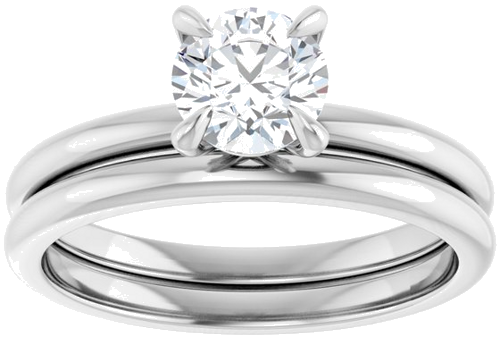 14K White  5.8 mm Round Solitaire Engagement Ring Mounting (8)