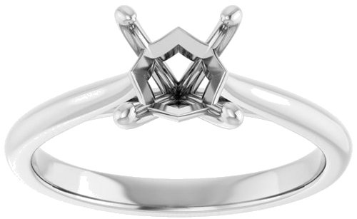 14K White 5.5 mm Square Solitaire Engagement Ring Mounting (3)