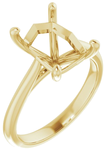 14K Yellow 10x8 mm Emerald Solitaire Engagement Ring Mounting (1)