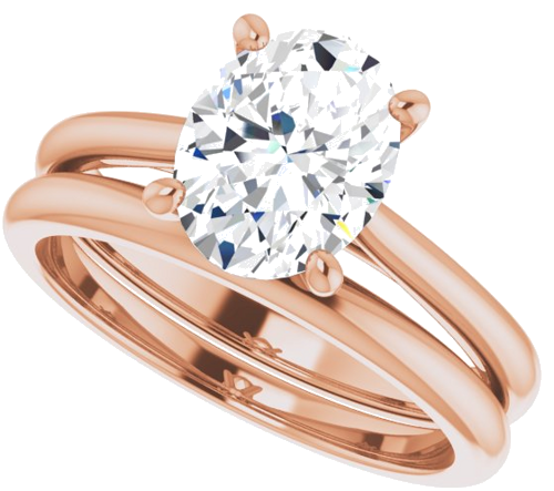 Sužadėtuvių Žiedas „Solitaire“ 585 Rožinis Aukso Oval 9mm x 7mm (10)