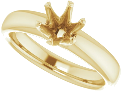 14K Yellow 6 mm Round Engagement Ring Mounting (5)