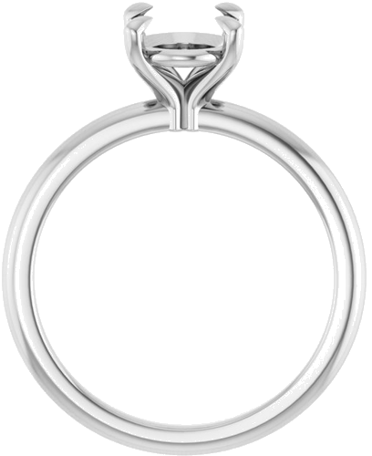 14K White 9x7 mm Oval Solitaire Engagement Ring Mounting (1)