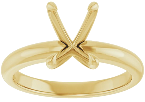 14K Yellow 8x6 mm Emerald Solitaire Engagement Ring Mounting (3)