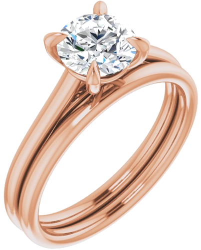 14K Rose  6.5 mm Round Solitaire Engagement Ring Mounting (6)