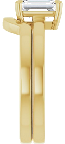 Sužadėtuvių Žiedas „Solitaire“ 585 Geltonojo Aukso Emerald 7mm x 5mm (9)