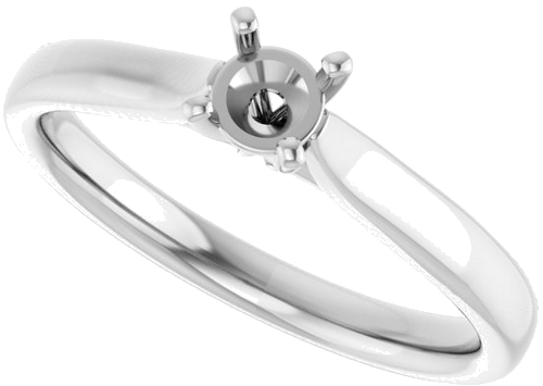 Sužadėtuvių Žiedas „Solitaire“ 585 Baltojo Aukso Round 4.1mm (5)