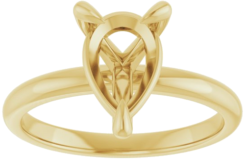 14K Yellow  10x7 mm Pear Solitaire Engagement Ring Mounting (3)