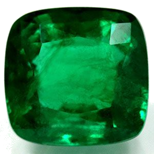 2.35 carat GREEN Cushion Smaragdas (1)