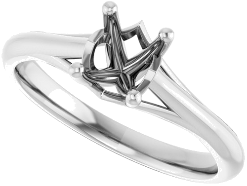 Sužadėtuvių Žiedas „Solitaire“ 585 Baltojo Aukso Oval 7mm x 5mm (5)