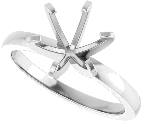 Sužadėtuvių Žiedas „Solitaire“ 585 Baltojo Aukso Round 8.2mm (5)