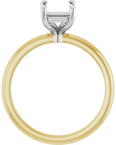 Sužadėtuvių Žiedas 585 Baltojo Ir Geltonojo Aukso Emerald 8mm x 6mm (2)