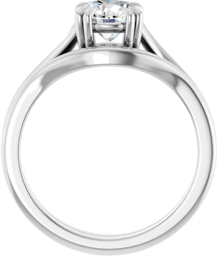 14K White 6.5 mm Round Solitaire Engagement Ring Mounting (7)