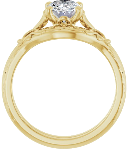 10K Yellow 8x6 mm Oval Solitaire Engagement Ring Mounting (7)