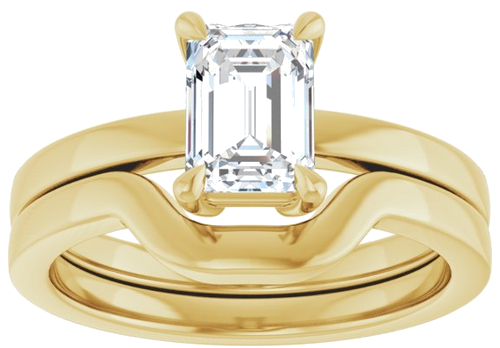 14K Yellow 7x5 mm Emerald Solitaire Engagement Ring Mounting (8)