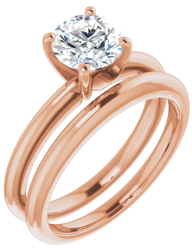 14K Rose  6.5 mm Round Solitaire Engagement Ring Mounting (6)