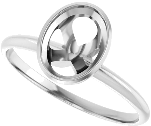 Sužadėtuvių Žiedas „Solitaire“ 585 Baltojo Aukso Oval 8mm x 6mm (5)