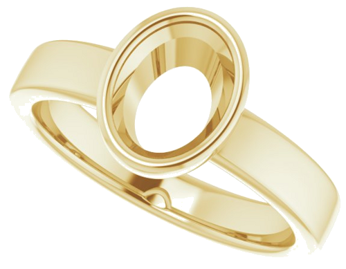 Sužadėtuvių Žiedas „Solitaire“ 585 Geltonojo Aukso Oval 8mm x 6mm (5)