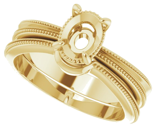 Sužadėtuvių Žiedas „Solitaire“ 585 Geltonojo Aukso Oval 8mm x 6mm (10)