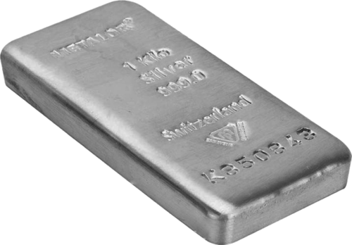 1 кг. Сребърно кюлче Metalor Швейцария (2)