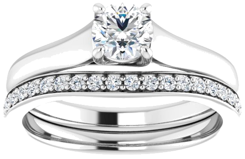 14K White 4.8 mm Round Solitaire Engagement Ring Mounting (8)