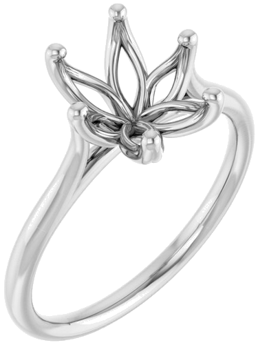 14K White 10 x 8 mm Oval Engagement Ring Mounting (1)