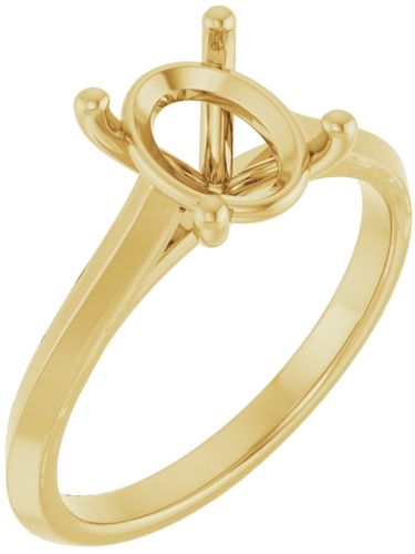 Sužadėtuvių Žiedas „Solitaire“ 585 Geltonojo Aukso Oval 9mm x 7mm (1)